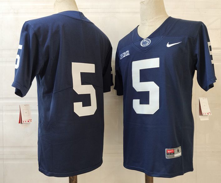 Men Penn State Natty Lions #5 No Name Blue Nike 2025 NCAA Jersey->ncaa teams->NCAA Jersey